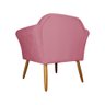 Kit Poltrona Decorativa Marcela Mais Puff Isabela Pés Palito Suede Rosa - DS Estofados - 3