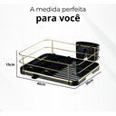 Ver imagem 2 de Escorredor de Louças Premium Preto Dourado Luxo