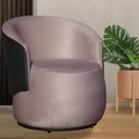 Ver imagem 1 de Poltrona Organica Beatriz Veludo Rose C/ Composê Corano Preto - Lm Decor
