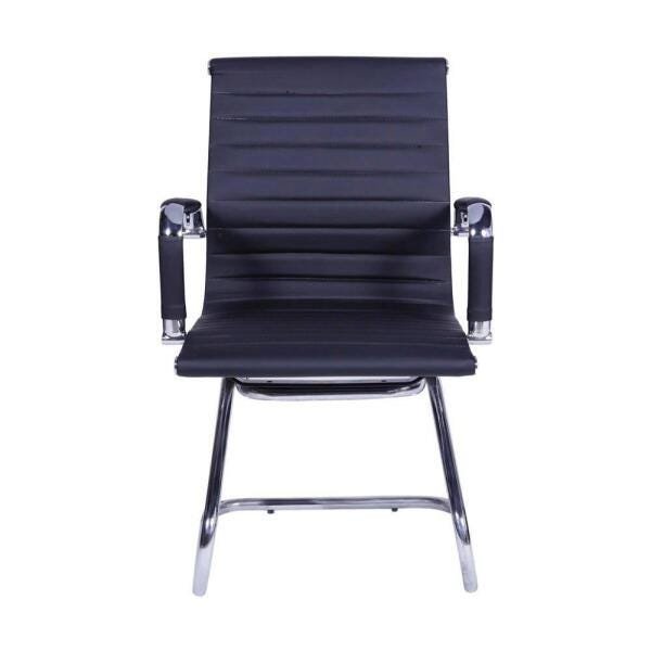Conjunto com 2 Cadeiras Executivas Boston Base Fixa Esteirinha Preto - 5
