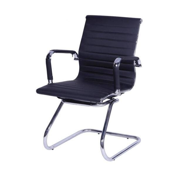 Conjunto com 2 Cadeiras Executivas Boston Base Fixa Esteirinha Preto - 3