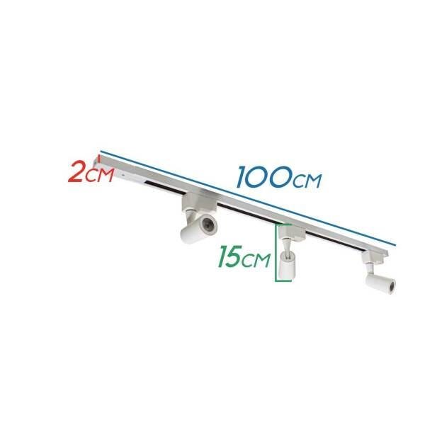 Kit 1 Trilho Eletrificado Branco + 3 Spot LED 7W Branco Quente + Conector St1866 - 2