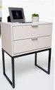 Ver imagem 3 de Mesa de Cabeceira Industrial Off White Eco 40cm com 2 Gavetas Base Preta- Enviamos Montado