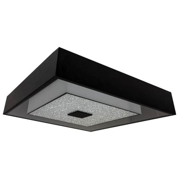 Plafon Zeus Preto LED 12W 34cm com Cristais St1737 - 1