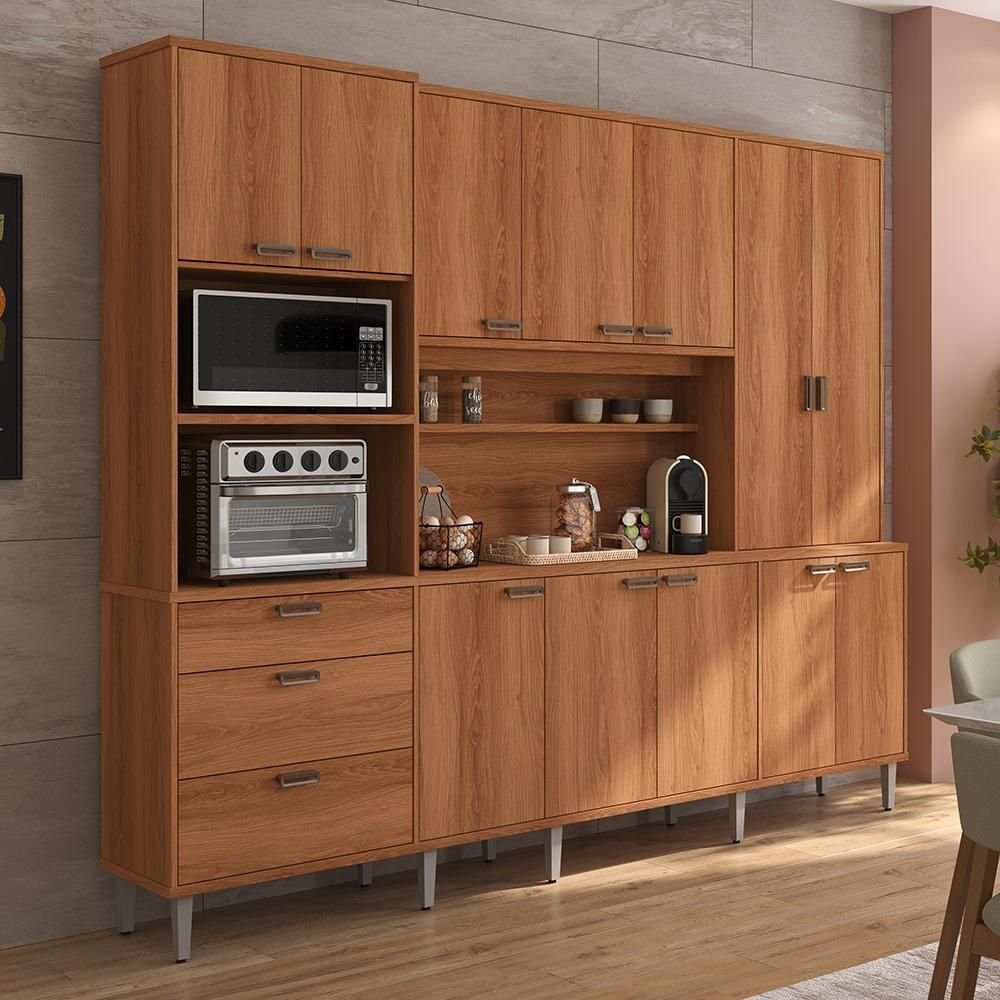 Kit Cozinha Compacta 260cm 12 Portas e 3 Gavetas Pulse Lukaliam