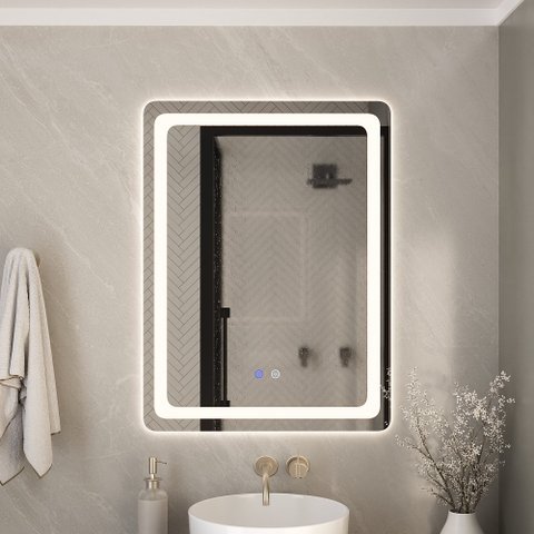 Espelho Catarina Retangular 60x80 com Led e Desembaçador - Fabribam Único