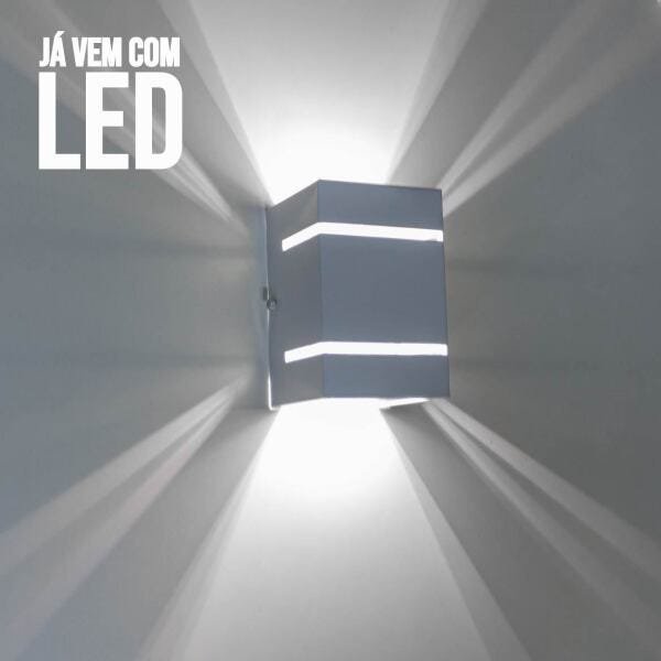 kit 18x Arandela Preta + LED 5W 6000K luminária Externa Parede Muro 2 Focos Frisos Fachos St327 - 2