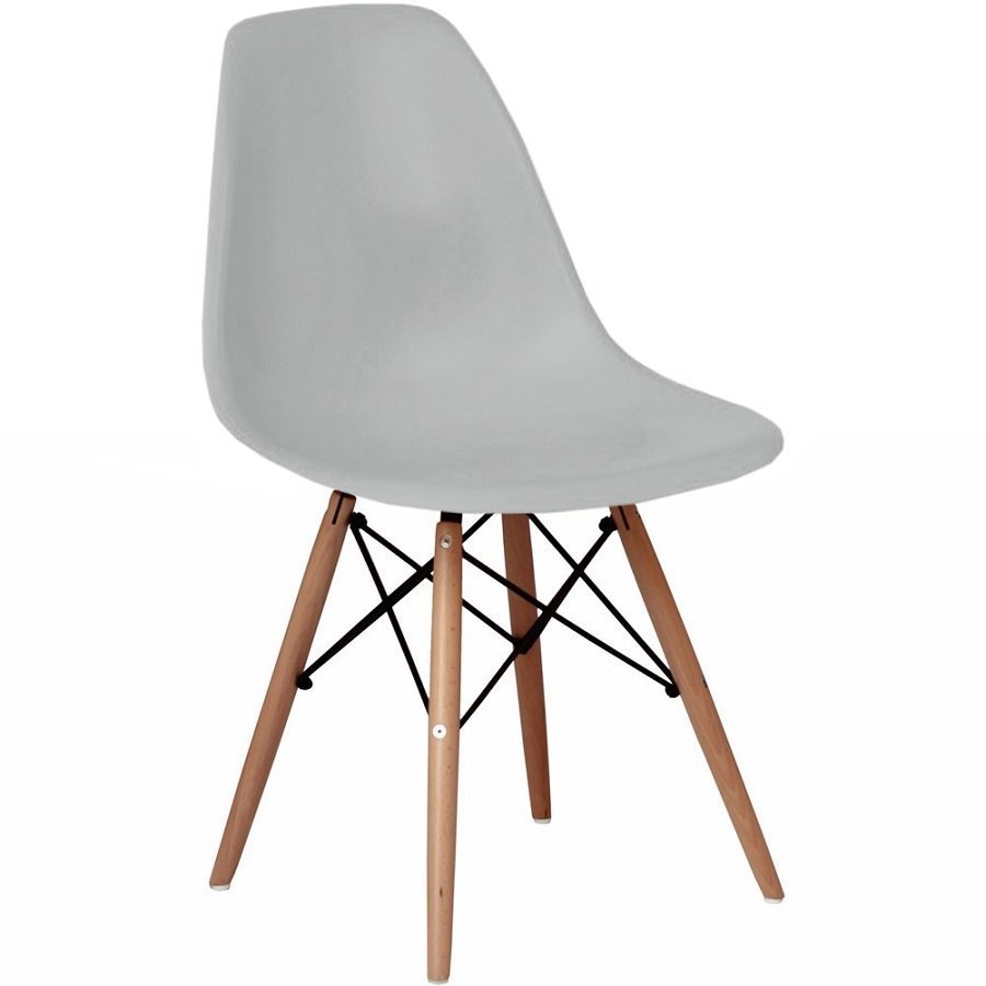 Kit 4 Cadeiras Charles Eames Eiffel Wood Design - Cinza - 2