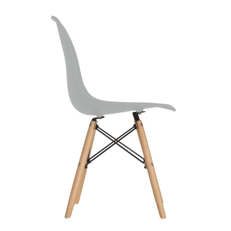Kit 4 Cadeiras Charles Eames Eiffel Wood Design - Cinza - 4