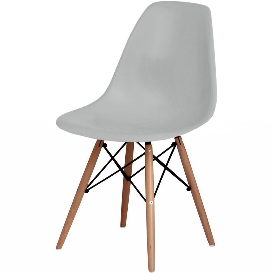 Kit 4 Cadeiras Charles Eames Eiffel Wood Design - Cinza - 3
