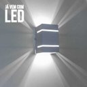 Ver imagem 2 de kit 15x Arandela Preta + LED 5W 6000K luminária Externa Parede Muro 2 Focos Frisos Fachos St327