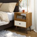 Ver imagem 4 de Mesa de Cabeceira Retrô Wood New - Freijó / Off White