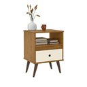 Ver imagem 1 de Mesa de Cabeceira Retrô Wood New - Freijó / Off White