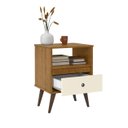 Ver imagem 3 de Mesa de Cabeceira Retrô Wood New - Freijó / Off White