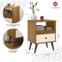 Ver imagem 2 de Mesa de Cabeceira Retrô Wood New - Freijó / Off White