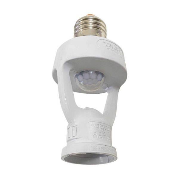 Sensor Presença Soquete E27 Bivolt + Led Bulbo 12w Branco Quente ST1860 - 3