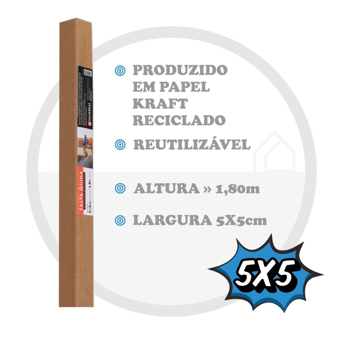 Kit 6x Salva Quina - Proteção P/ Portas e Batentes 1,80m - 3