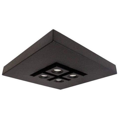 Plafon Moom 60x60cm Preto para 4 Dicróica e 4xe27 St1601