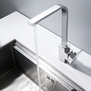 Ver imagem 4 de Torneira Misturador Monocomando Cromado Quadrado para Cozinha ou Banheiro Bica Giratória