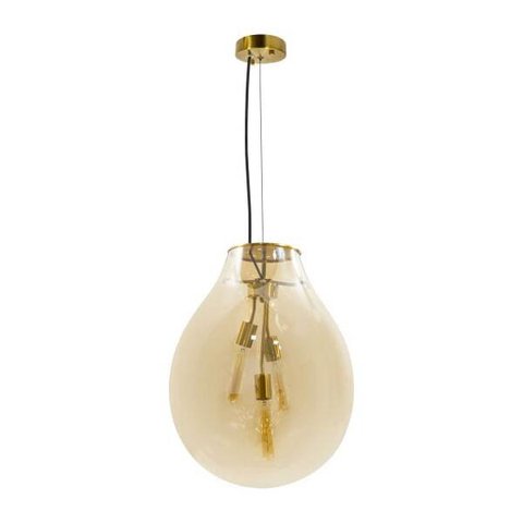 Pendente Caju Vidro 48cm Bella Iluminação + 3 lâmpadas T30 110V St1882