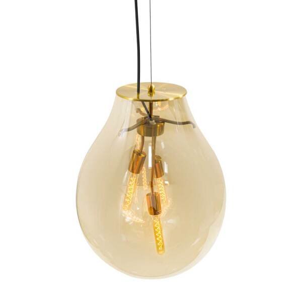 Pendente Caju Vidro 48cm Bella Iluminação + 3 lâmpadas T30 110V St1882 ...