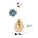 Ver imagem 2 de Pendente Caju Vidro 48cm Bella Iluminação + 3 lâmpadas T30 110V St1882