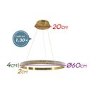 Ver imagem 2 de Pendente Oca Dourado 60cm 32w 3000k Led - Gd001 - Bella