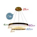 Ver imagem 2 de Lustre Pendente Bella Oca 2 Arcos 80 E 60cm 74w Gd003 St1878
