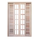 Ver imagem 4 de Porta Balcão de Correr de Madeira Padrão Cedro Veneziana Reto Bat.14 Cm-2.15 (a) X 2.20 (l)