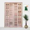 Ver imagem 3 de Porta Balcão de Correr de Madeira Padrão Cedro Veneziana Reto Bat.14 Cm-2.15 (a) X 2.20 (l)