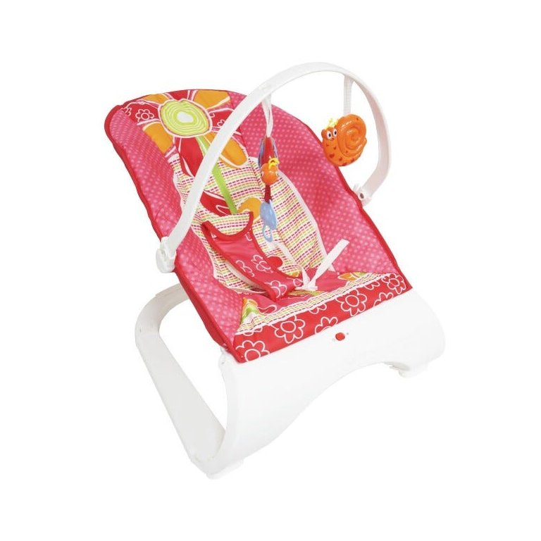 Cadeira Cadeirinha Bebê Descanso Vibratória Musical Brinquedos Menina Rosa Importway BW-095RS
