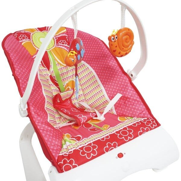 Cadeira Cadeirinha Bebê Descanso Vibratória Musical Brinquedos Menina Rosa Importway BW-095RS - 5