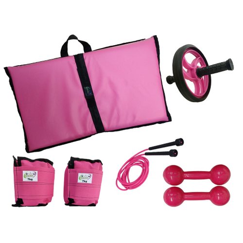 Halter Peso Academia Musculação Emborrachado Rosa Alux 2kg