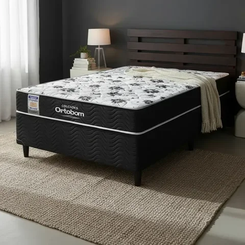 Cama Box Conjugada de Espuma Ortobom Union Ortopedic Casal 138cm