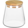 Pote Porta Mantimentos Home&co com Tampa Bambu Borossilicato 550ml 10x8x8cm Transparente - 1