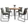 Conjunto de Jantar Mesa Redonda 99cm com 4 Cadeiras Soft Np Cor:nogal com Grafite - 4