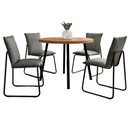 Ver imagem 4 de Conjunto de Jantar Mesa Redonda 99cm com 4 Cadeiras Soft Np Cor:nogal com Grafite