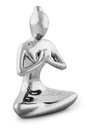 Ver imagem 2 de KIT 2 PEÇAS ESCULTURA YOGA PRATA EM PORCELANA - 3 PCS