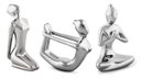 Ver imagem 1 de KIT 2 PEÇAS ESCULTURA YOGA PRATA EM PORCELANA - 3 PCS