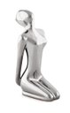 Ver imagem 4 de KIT 2 PEÇAS ESCULTURA YOGA PRATA EM PORCELANA - 3 PCS