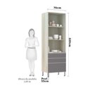 Ver imagem 3 de Paneleiro 70Cm Vidro Bronze Lis Legno Crema Com Cinza Puro
