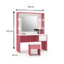 Ver imagem 5 de Penteadeira Infantil com Led Espelho e Banqueta Criança