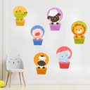 Ver imagem 3 de Adesivo de Parede Infantil Animais Balão Decorativo Quarto Bebe Criança