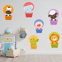 Ver imagem 1 de Adesivo de Parede Infantil Animais Balão Decorativo Quarto Bebe Criança