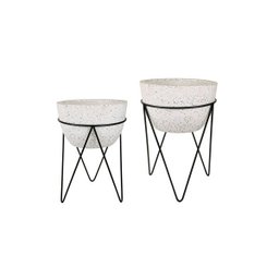 KIT CACHEPOT DE PISO EM CIMEN C SUP EM MET - 2 PCS - 3