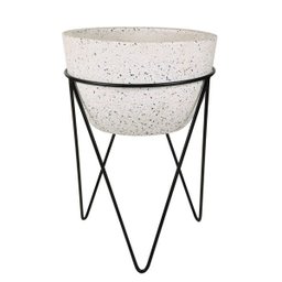 KIT CACHEPOT DE PISO EM CIMEN C SUP EM MET - 2 PCS - 1