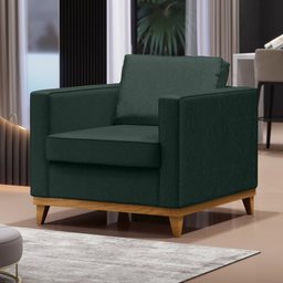 Poltrona Decorativa Para Sala de Estar Jane D05 Linho Verde - Mpozenato - 2