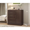 Ver imagem 1 de Cômoda Casal Montevideu C- 1 Porta e 4 Gavetas Cafe Touch - Demóbile