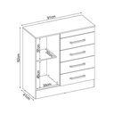 Ver imagem 2 de Cômoda Casal Montevideu C- 1 Porta e 4 Gavetas Cafe Touch - Demóbile