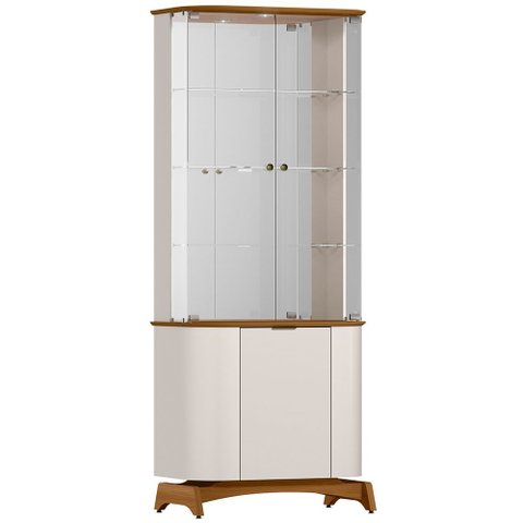 Cristaleira para Sala de Jantar Bar Espelhada 3 Portas Verbena N01 Off White Ypê - Lyam Decor